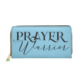 Uniquely You Womens Wallet - Zip Purse / Sky Blue & Black Prayer Warrior