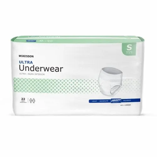 Unisex Adult Absorbent Underwear McKesson Ultra Pull On with Tear Away Seams Small Disposable Heavy  Count of 1 By McKesson