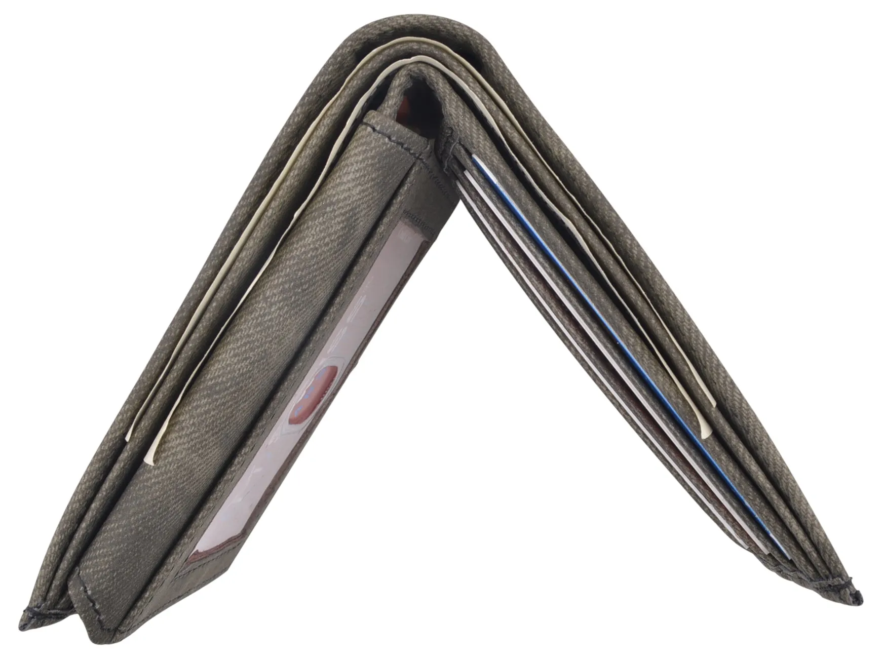 Vegan Leather Bifold RFID Wallets For Men - Cruelty Free Non Leather Mens Wallet With ID Window
