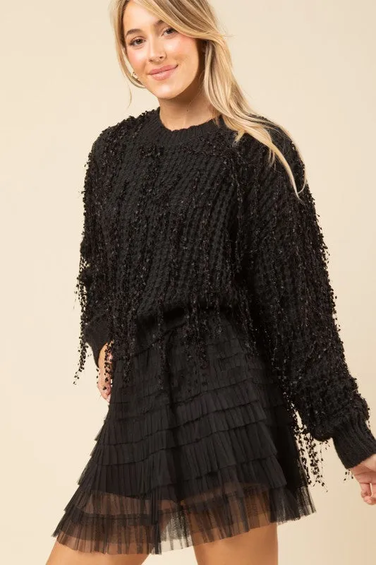 VER114 -FRINGED SWEATER