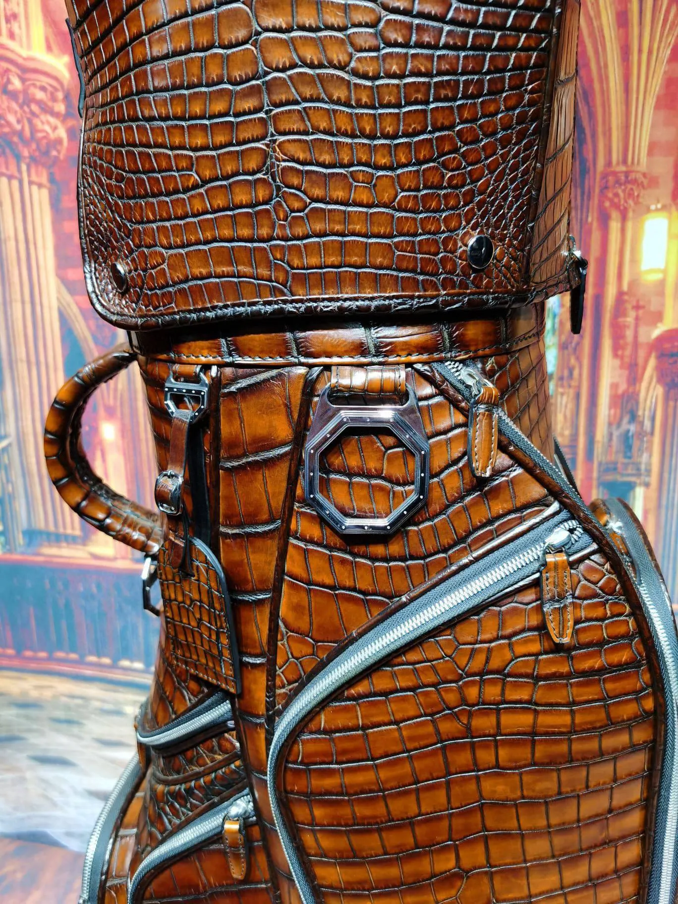 Vintage Brown Nile Crocodile Belly Leather Golf Bags ,Golf Sets , Golf Cart Bags  & Golf Stand Bags