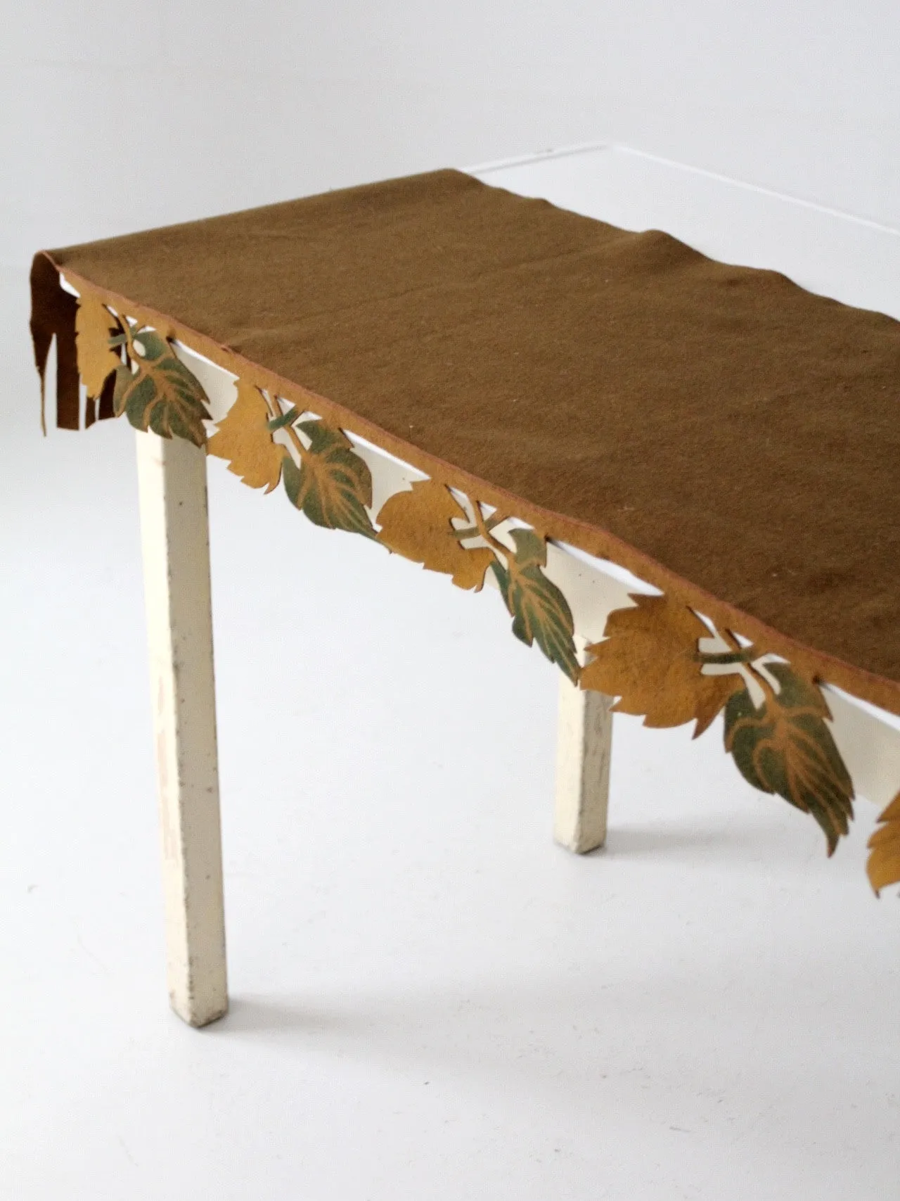 vintage felt table runner with autumn leaf design