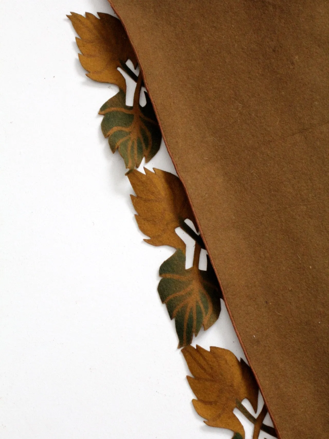 vintage felt table runner with autumn leaf design