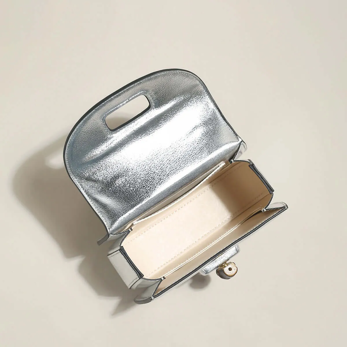 Vogue Bamboo Handle Silver Mini Bag