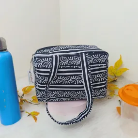 Water Proof Mini Lunch Bag Black with African Prints Design