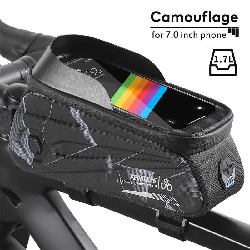 Waterproof Bicycle Bag 7.0 Inch Sensitive Touch Screen Phone Bag MTB Road Bike Front Frame Bag Cycling Accessories