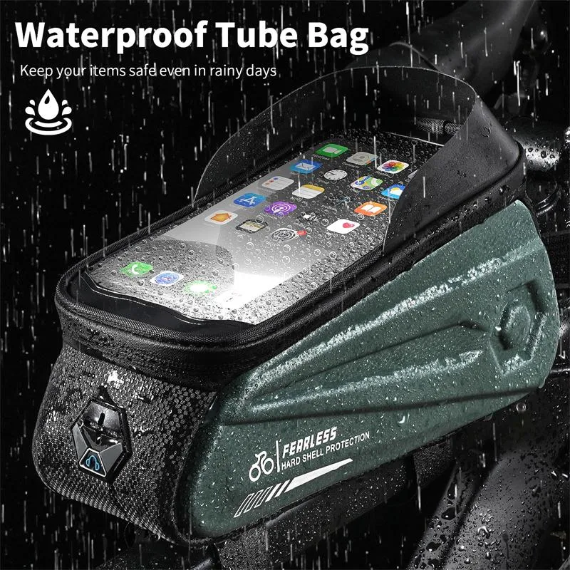 Waterproof Bicycle Bag 7.0 Inch Sensitive Touch Screen Phone Bag MTB Road Bike Front Frame Bag Cycling Accessories