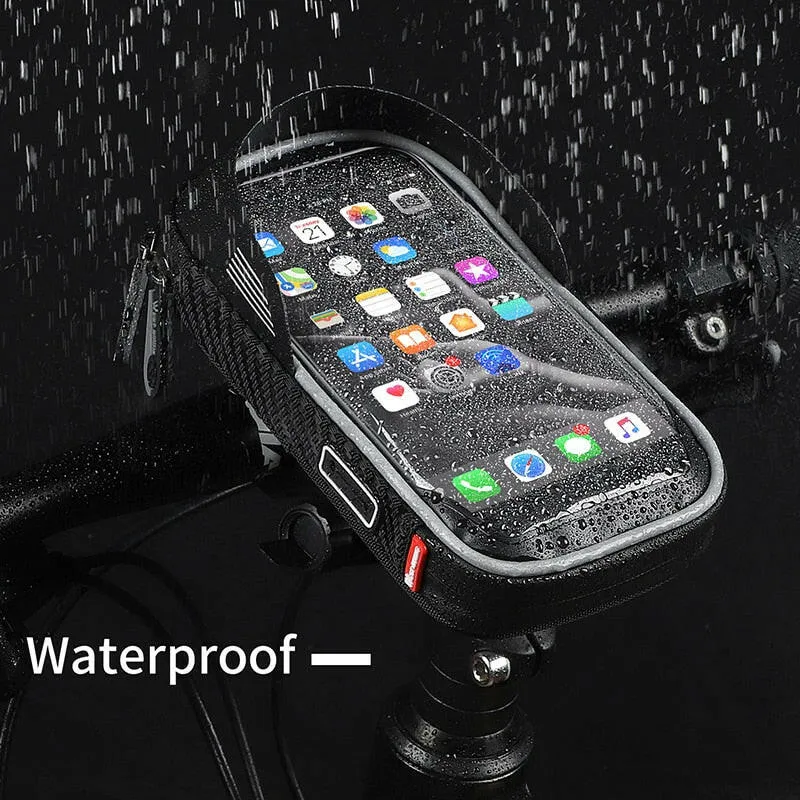 Waterproof Bicycle Front Bag Mobile Phone handlebar Mount Bag For 6.5 inch iPhone Samsung Phone Mount Cycling Bag