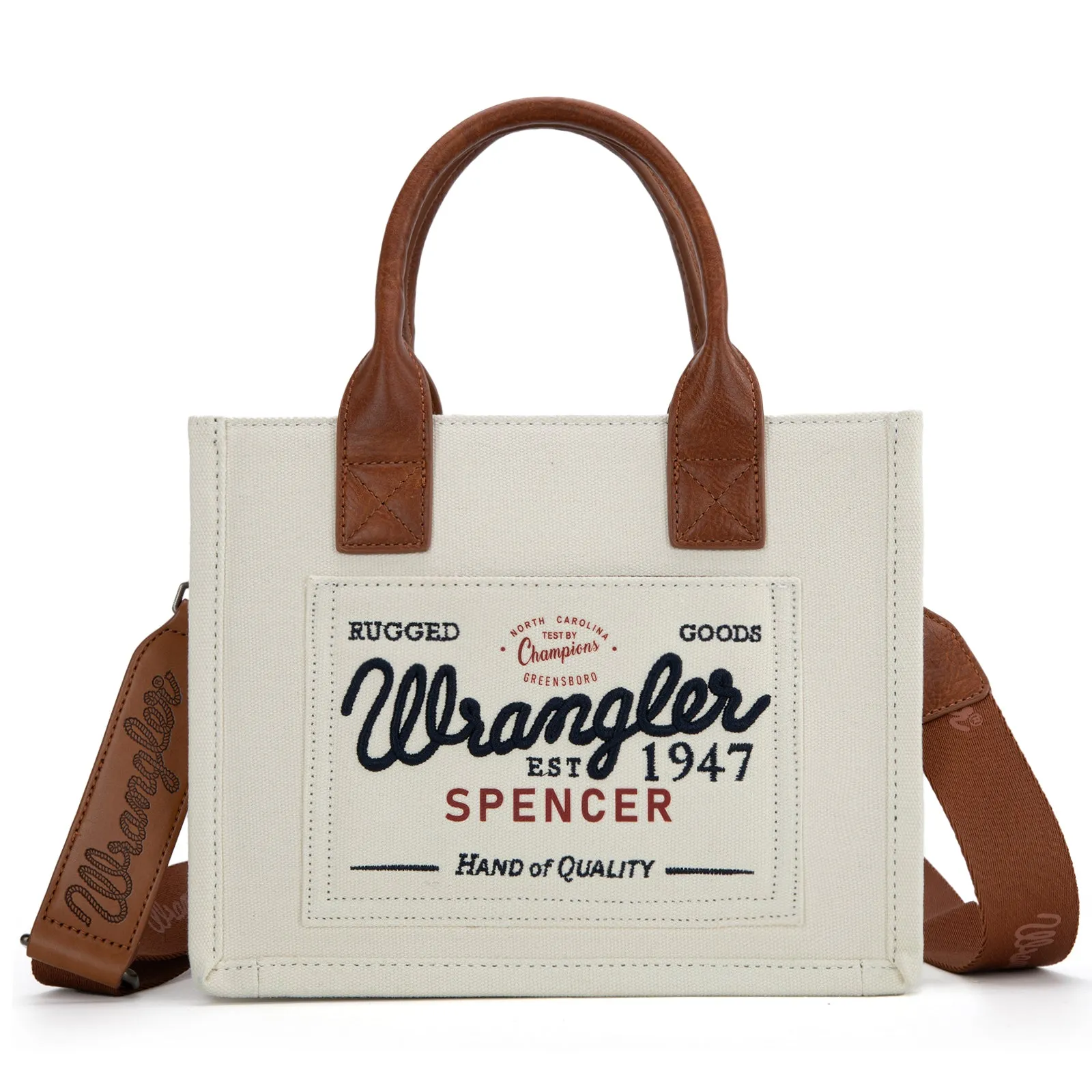 WG136-8120S   Vintage Wrangler Canvas Tote//Crossbody - Beige