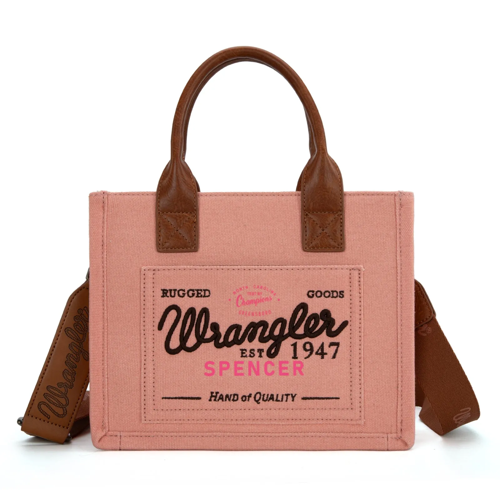 WG136-8120S   Vintage Wrangler Canvas Tote//Crossbody - Pink