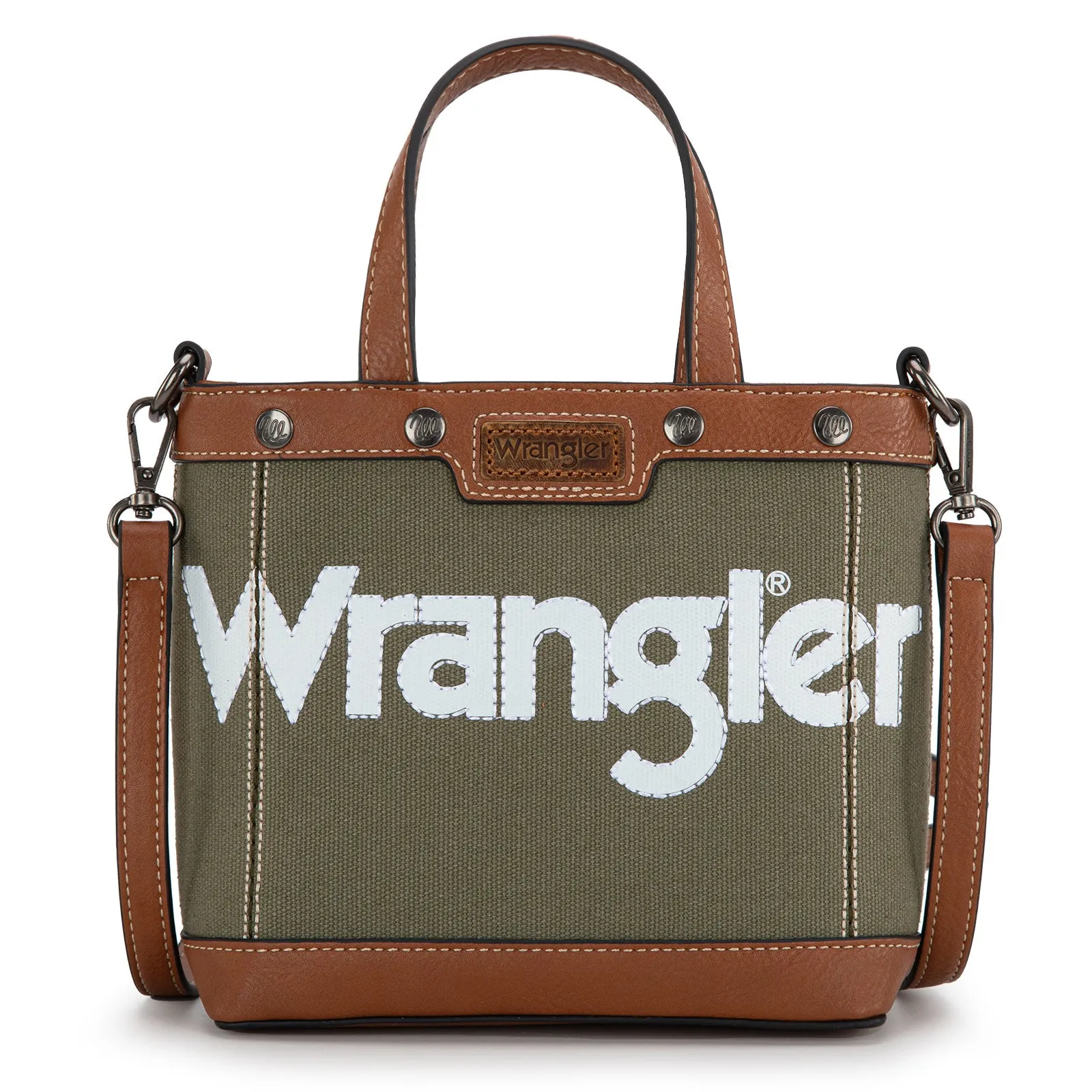 WG142-2005  Wrangler Canvas Mini Top Handle Tote//Crossbody - Army