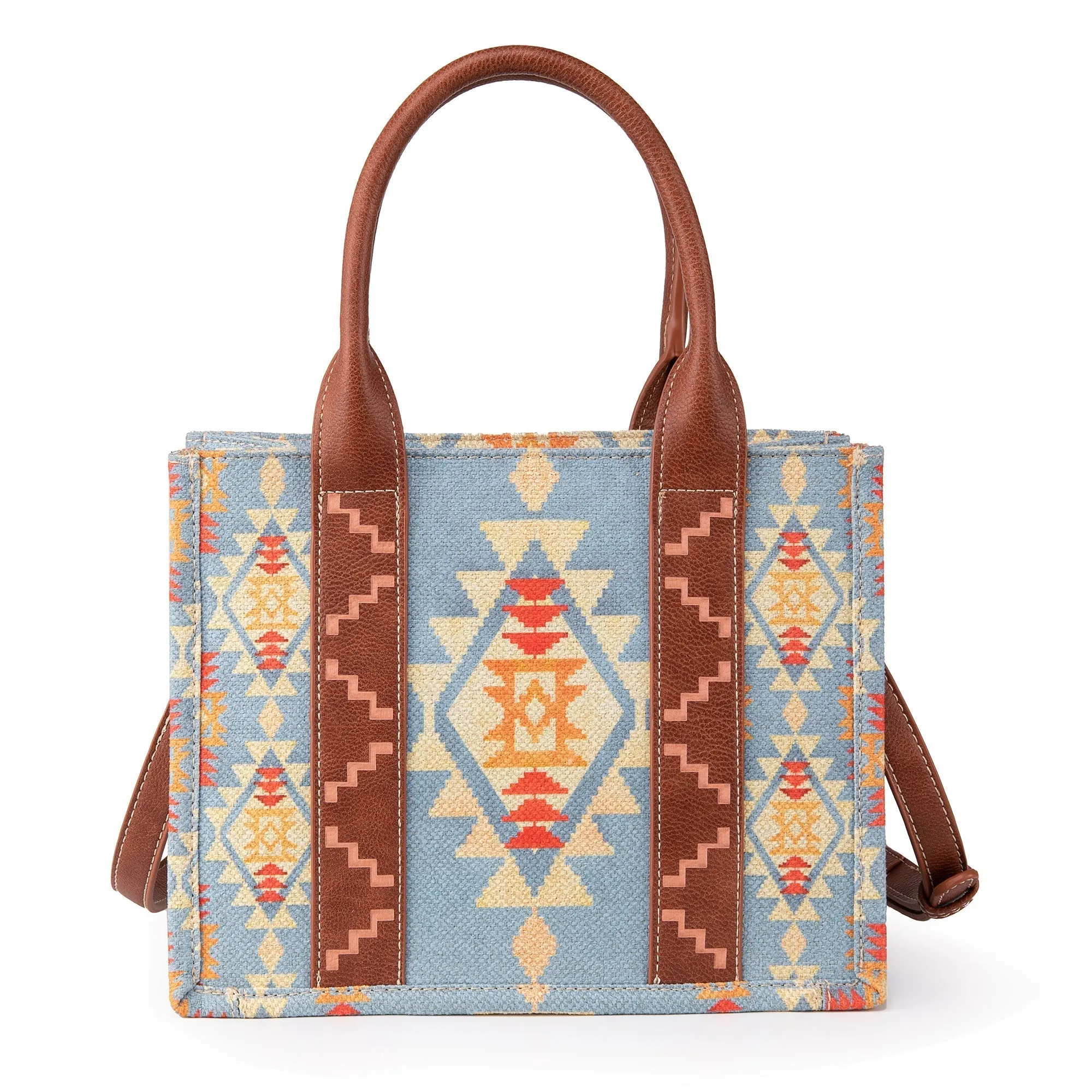 WG2202-8120S  Wrangler Southwestern  Print Small Canvas Tote/Crossbody