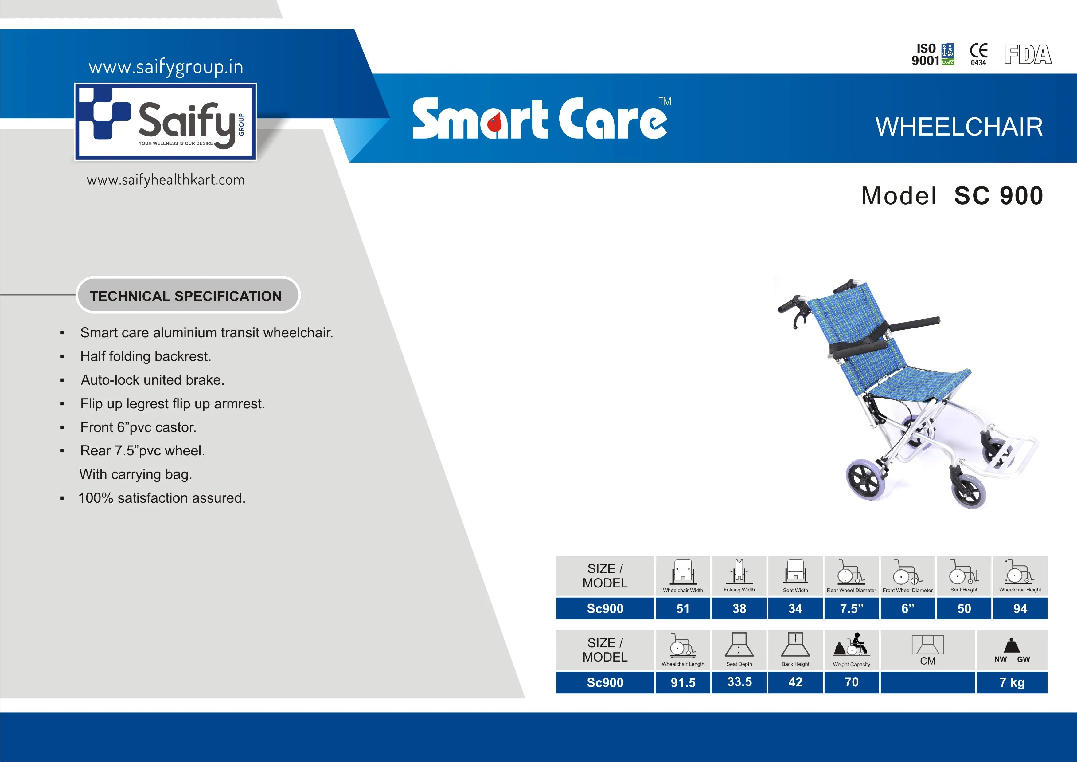 Wheelchair for Child with Carrying Bag 900 LB