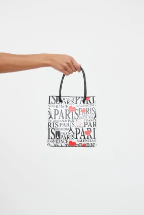 White, Black, and Red Paris Shopper Tote Bag