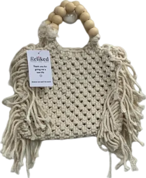 White Macramé Handbag One Size