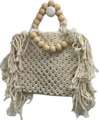 White Macramé Handbag One Size