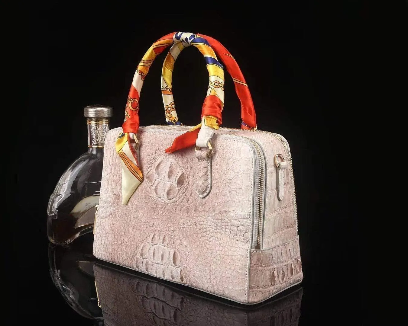 Women's Genuine Crocodile Bone Leather  Shoulder Satchel Bag