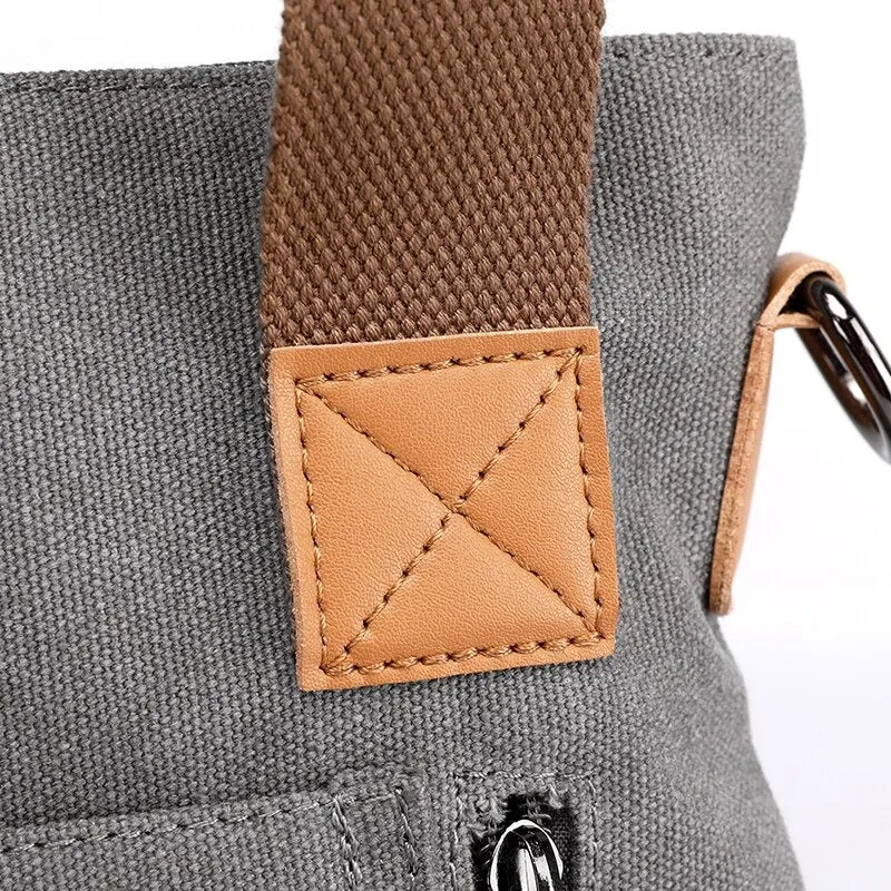 Women's High-Quality Canvas Shoulder Bag with Top Handle