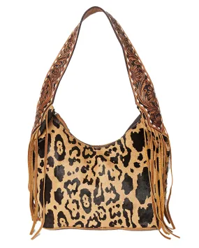 Women's Jaguar Tooled Shoulder Strap Hobo Bag