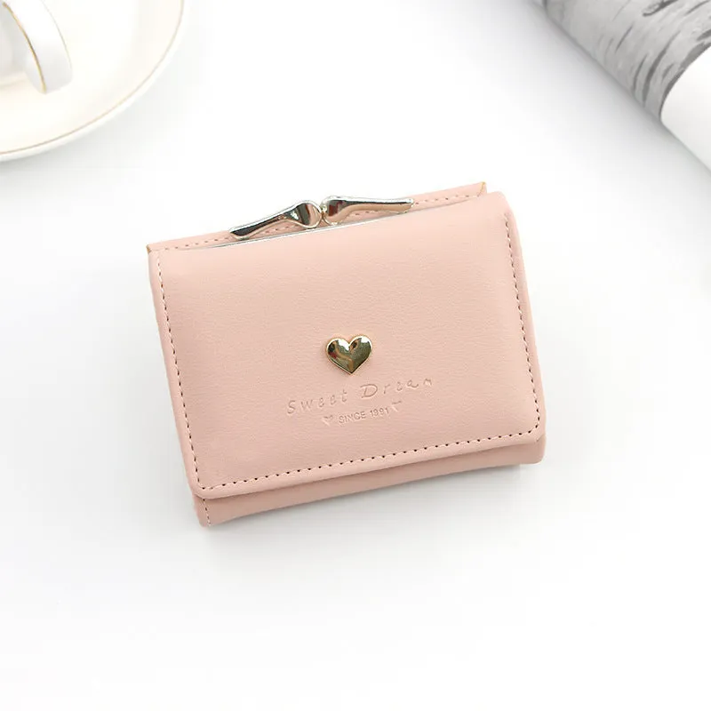 Women's Wallet Short Paragraph Cartoon Cute Coin Purse Tri-fold Coin Bag Girls Small Purse