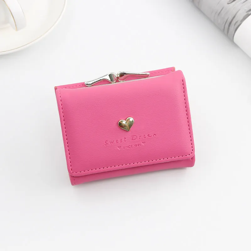 Women's Wallet Short Paragraph Cartoon Cute Coin Purse Tri-fold Coin Bag Girls Small Purse